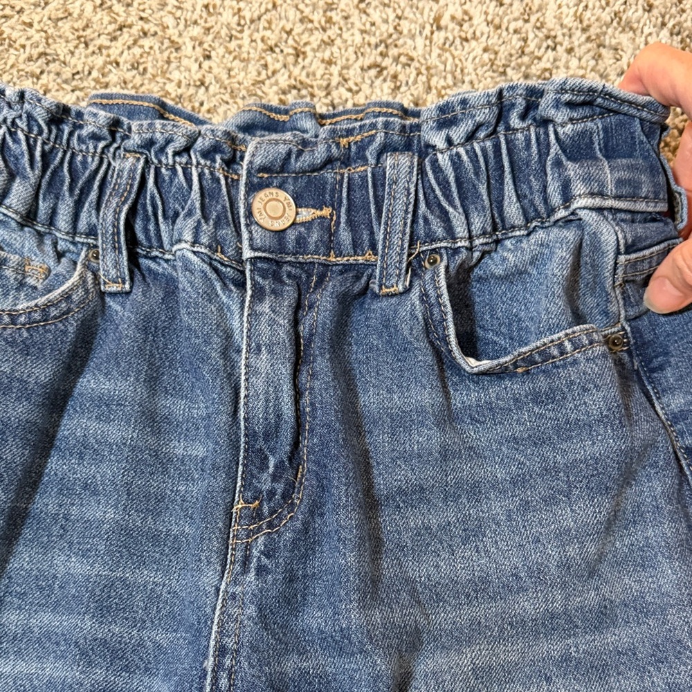 YMI Dream High-Waist Distressed Blue Denim Jeans with Elastic Waist. - Picture 4 of 8